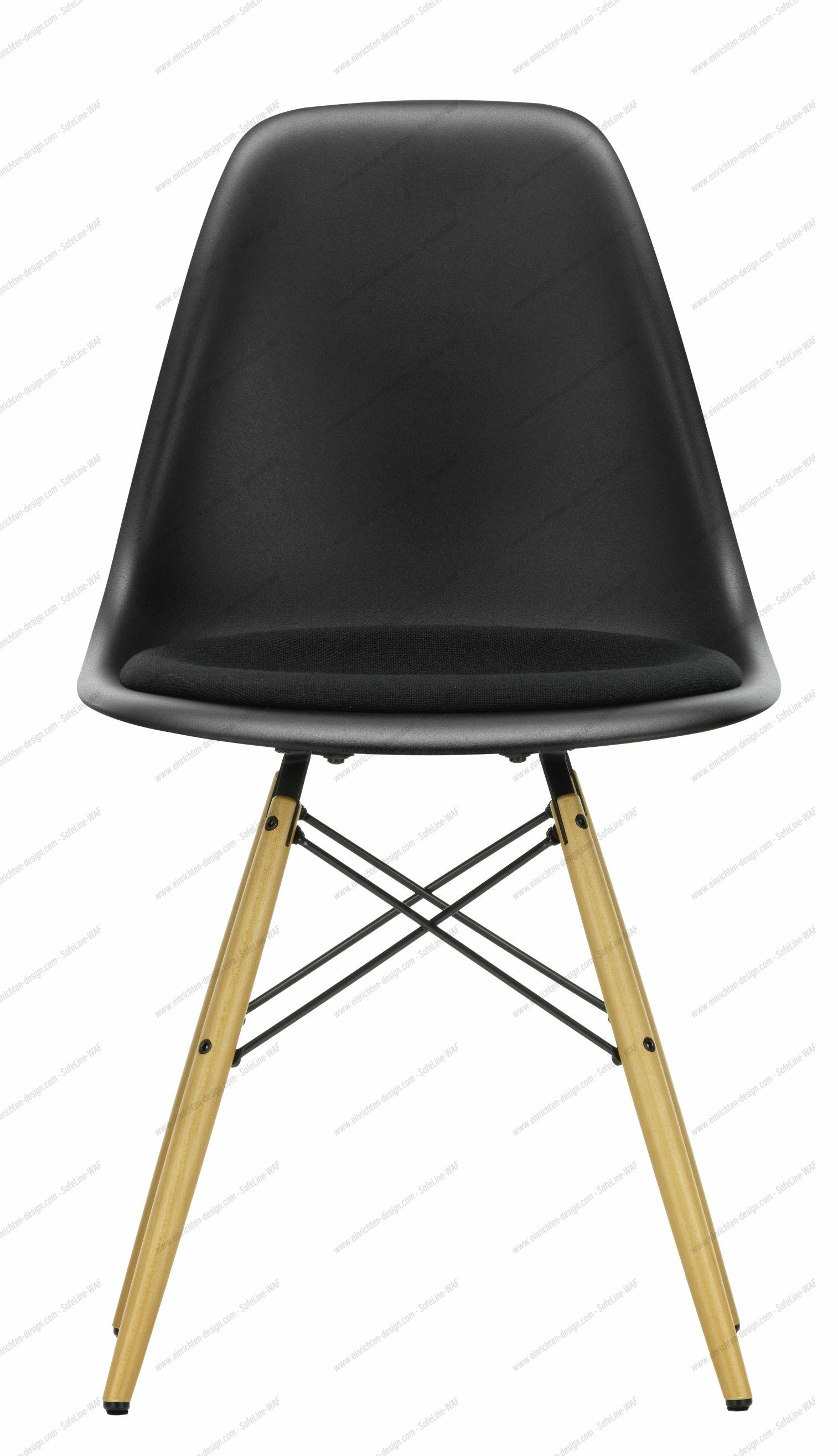 Eames Plastic Side Chair DSW Chair Vitra Maple yellowish-Deep black
