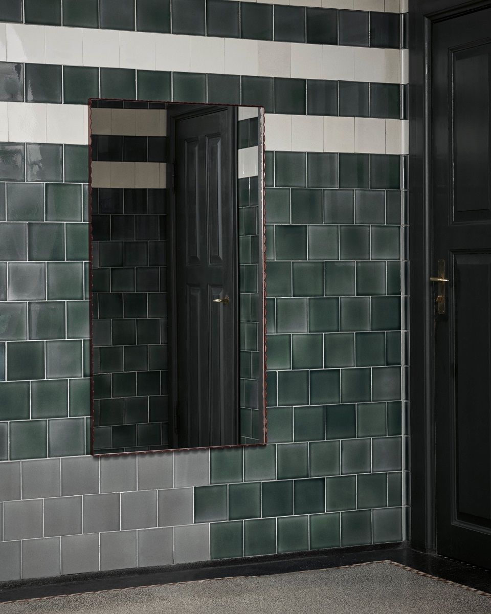 Arcs Mirror Rectangle Stainless steel Hay