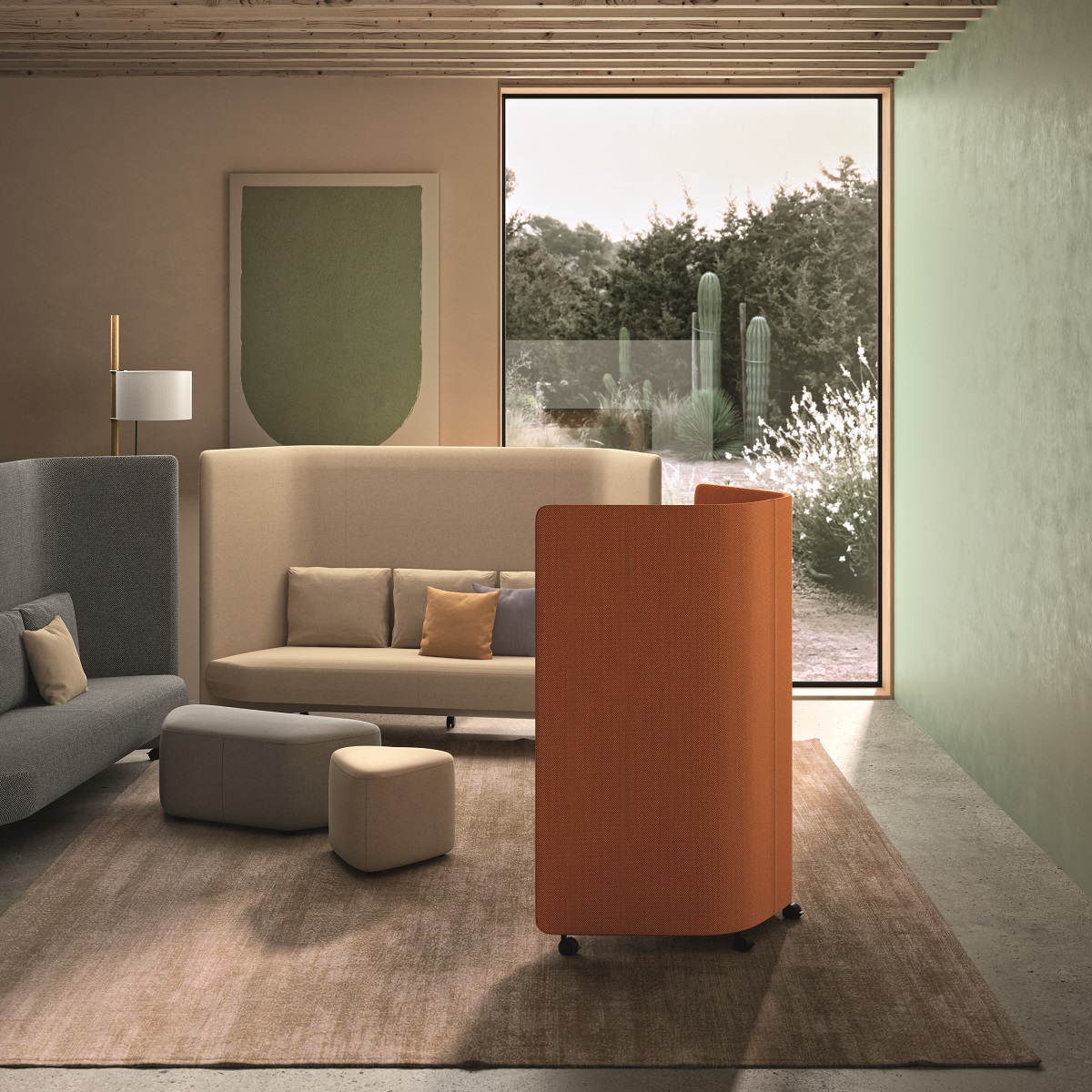 In Out Office SF2252 Sofa 2-seater with panel Andreu World