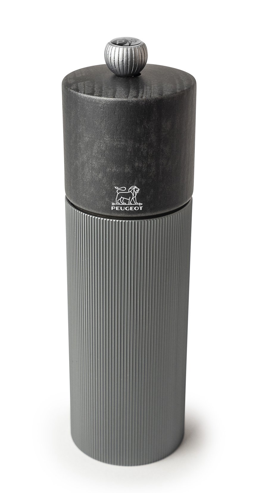 Peugeot Line Pfeffermühle H 18 cm in Graphit und Carbon, modernes Küchendesign für Feinschmecker.