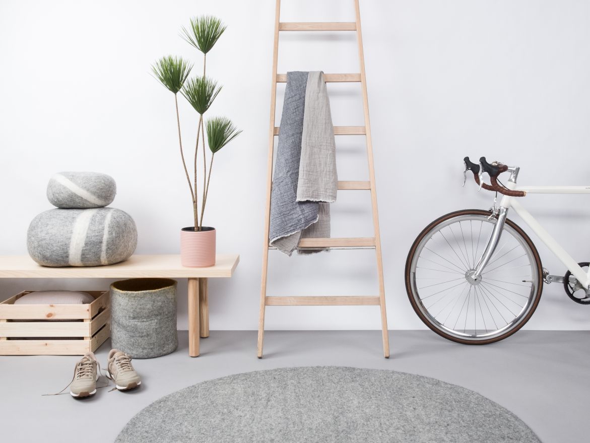 Mono Round Felt Rug Ø 160 cm myfelt Carl (mottled grey)