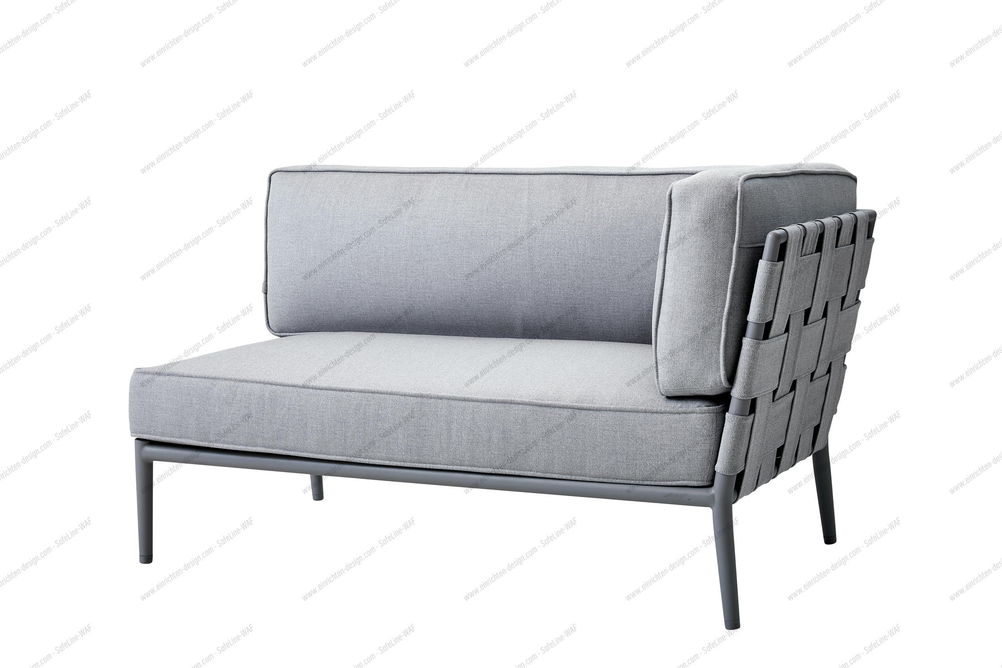 Conic Airtouch Outdoor 2 seater modular sofa left light grey Cane-Line