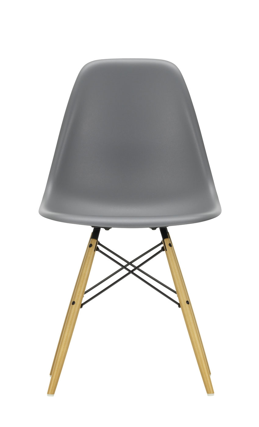 Eames Plastic Side Chair DSW Chair Vitra Maple yellowish-Granite-grey