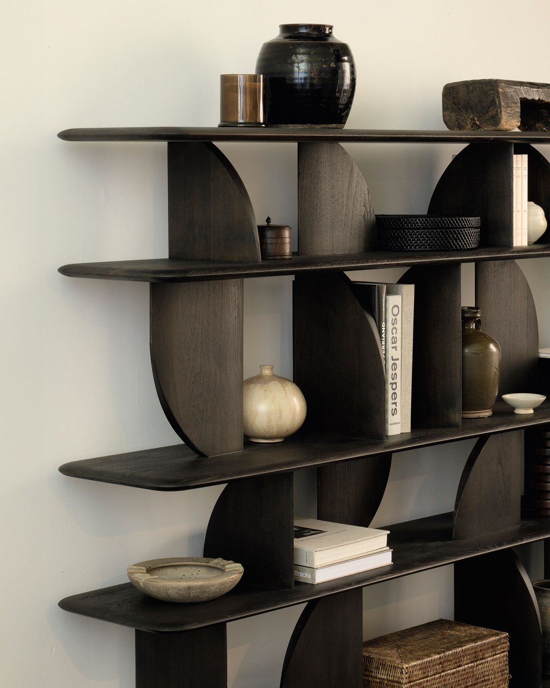 Geometric Shelf Teak lacquered Ethnicraft