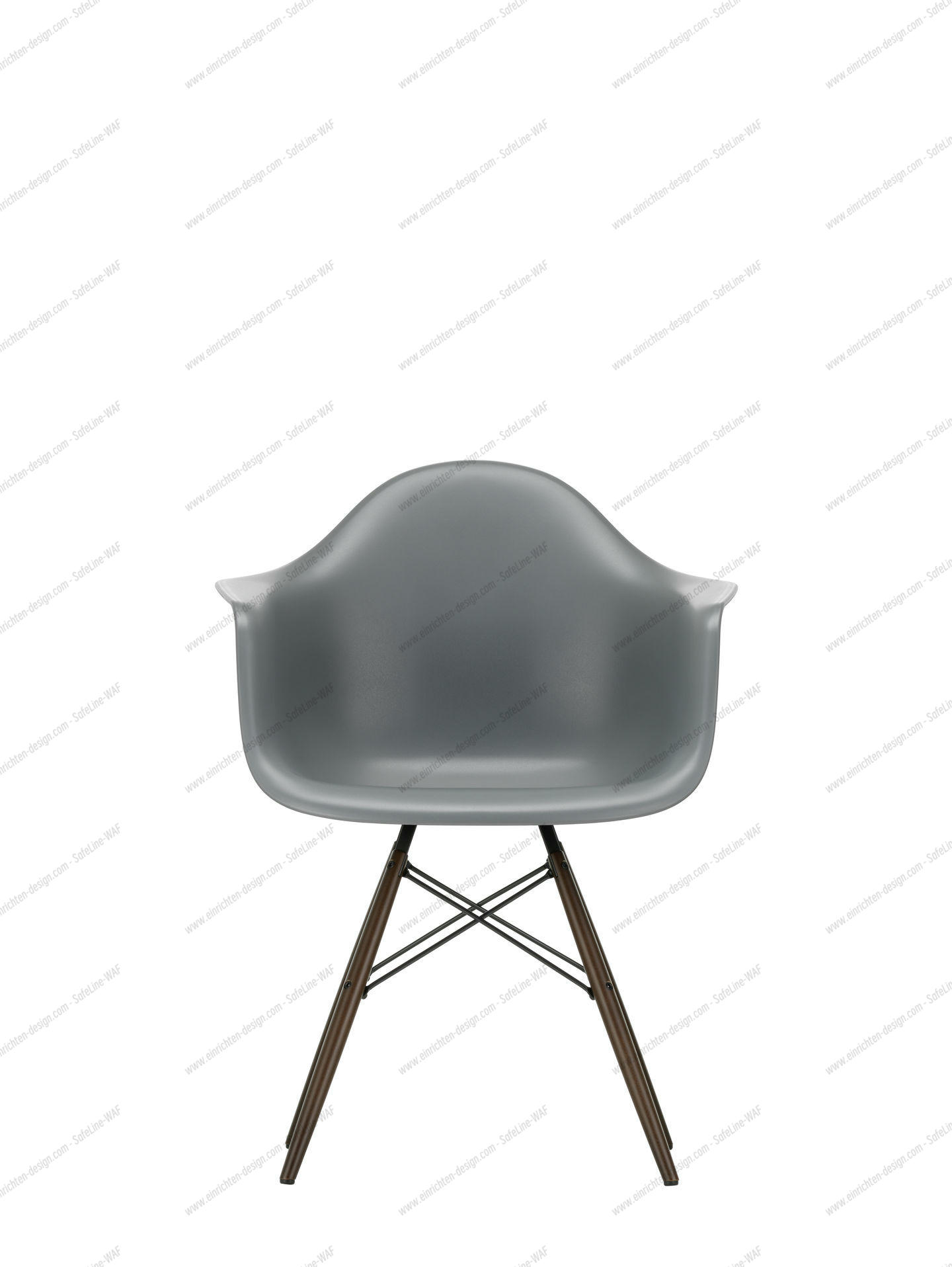 Eames Plastic Arm Chair DAW Chair Vitra Maple yellowish - Rust orange