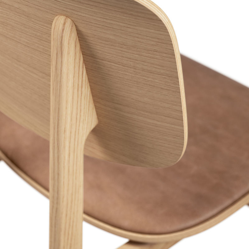 NY11 New York Dining Chair Upholstered Norr11 Natural oak Dunes Leather Camel