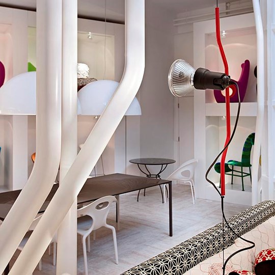 Parentesi Lamp Lamp with switch WHITE Flos SINGLE PIECE