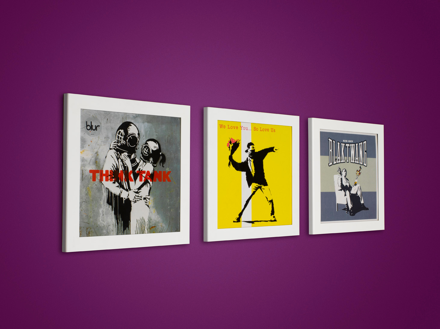 Art Vinyl record frame set of 3 Klein & More SINGLE PIECE