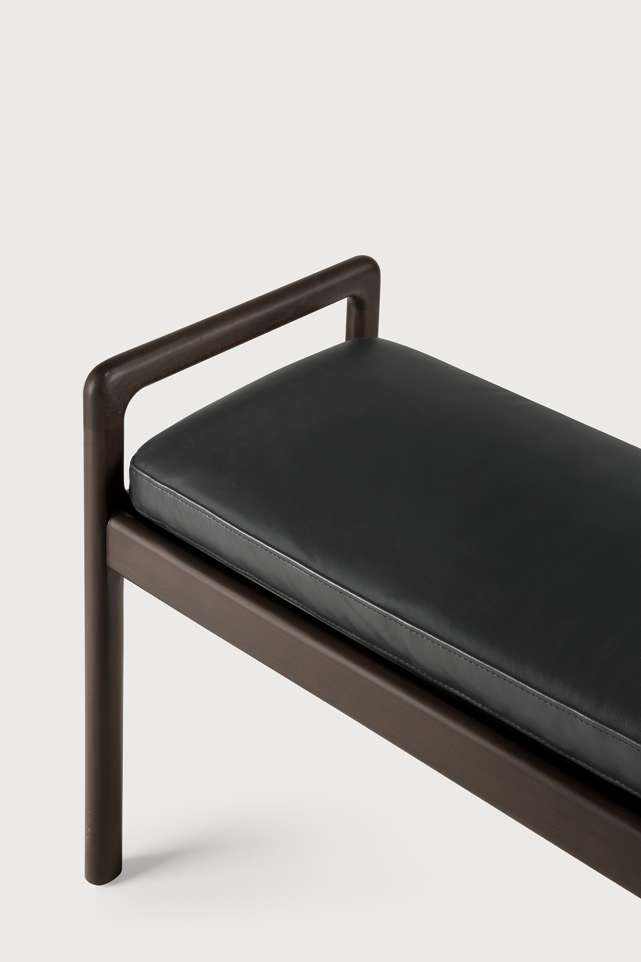 Jack Bench Bench with seat cushion leather black Ethnicraft
