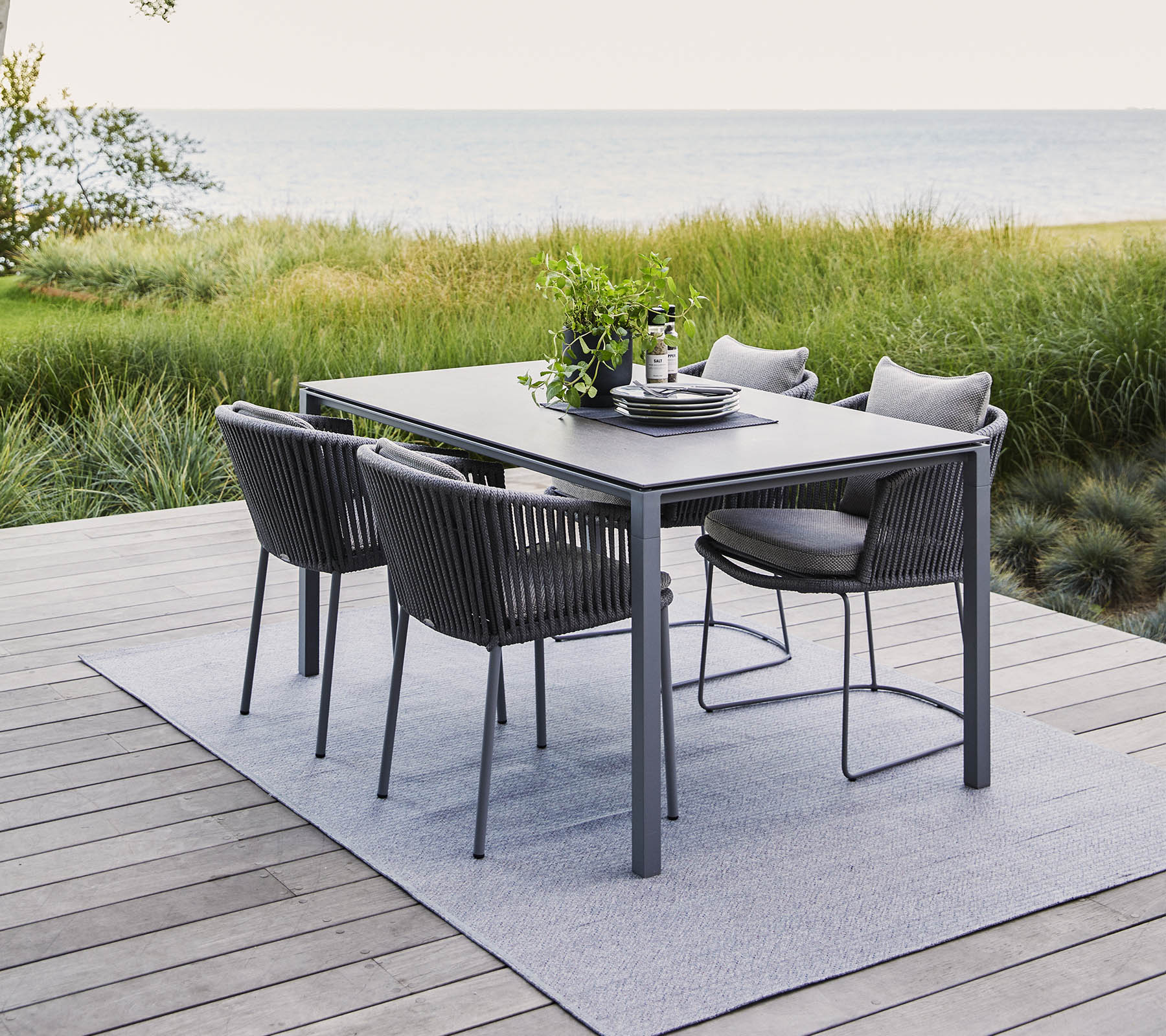 Moments Armchair dark grey Cane-Line