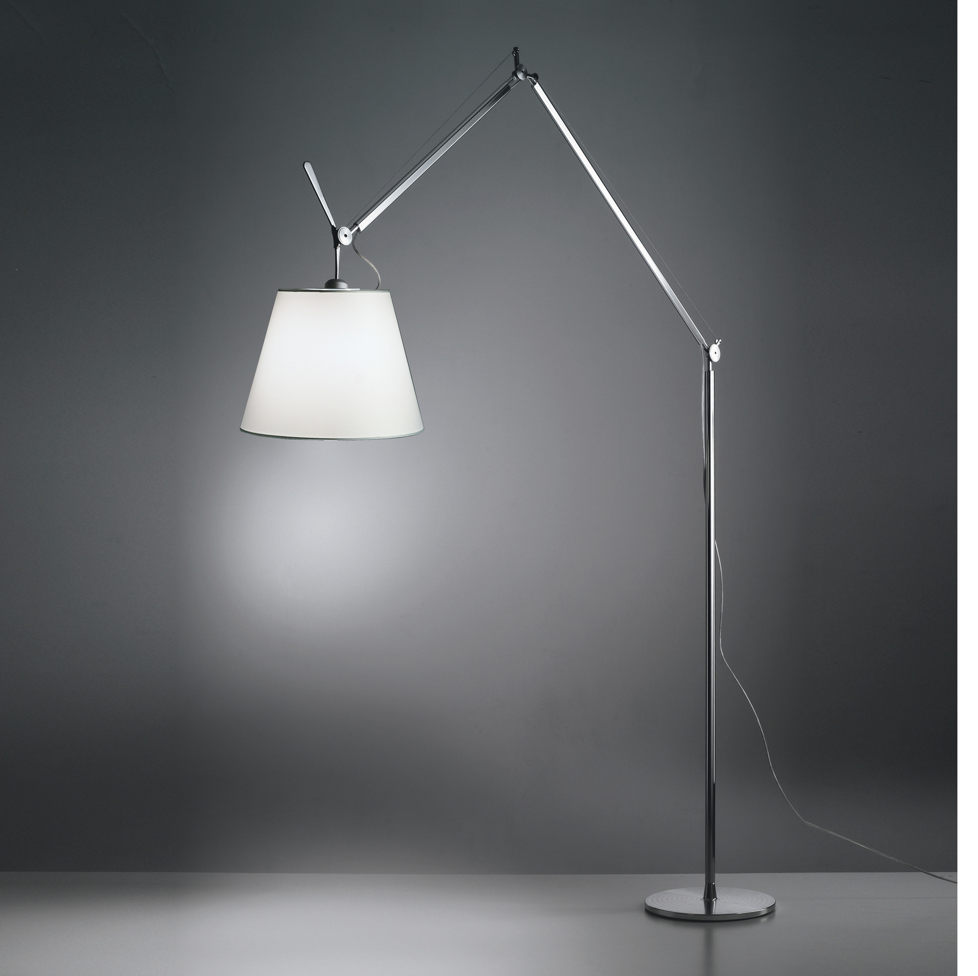 Tolomeo Mega Floor floor lamp base and rod aluminium Artemide