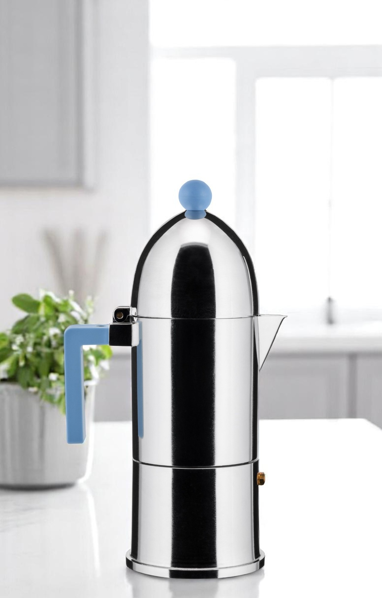 La Cupola 9095/6AZFM Espresso Maker Light Blue Alessi