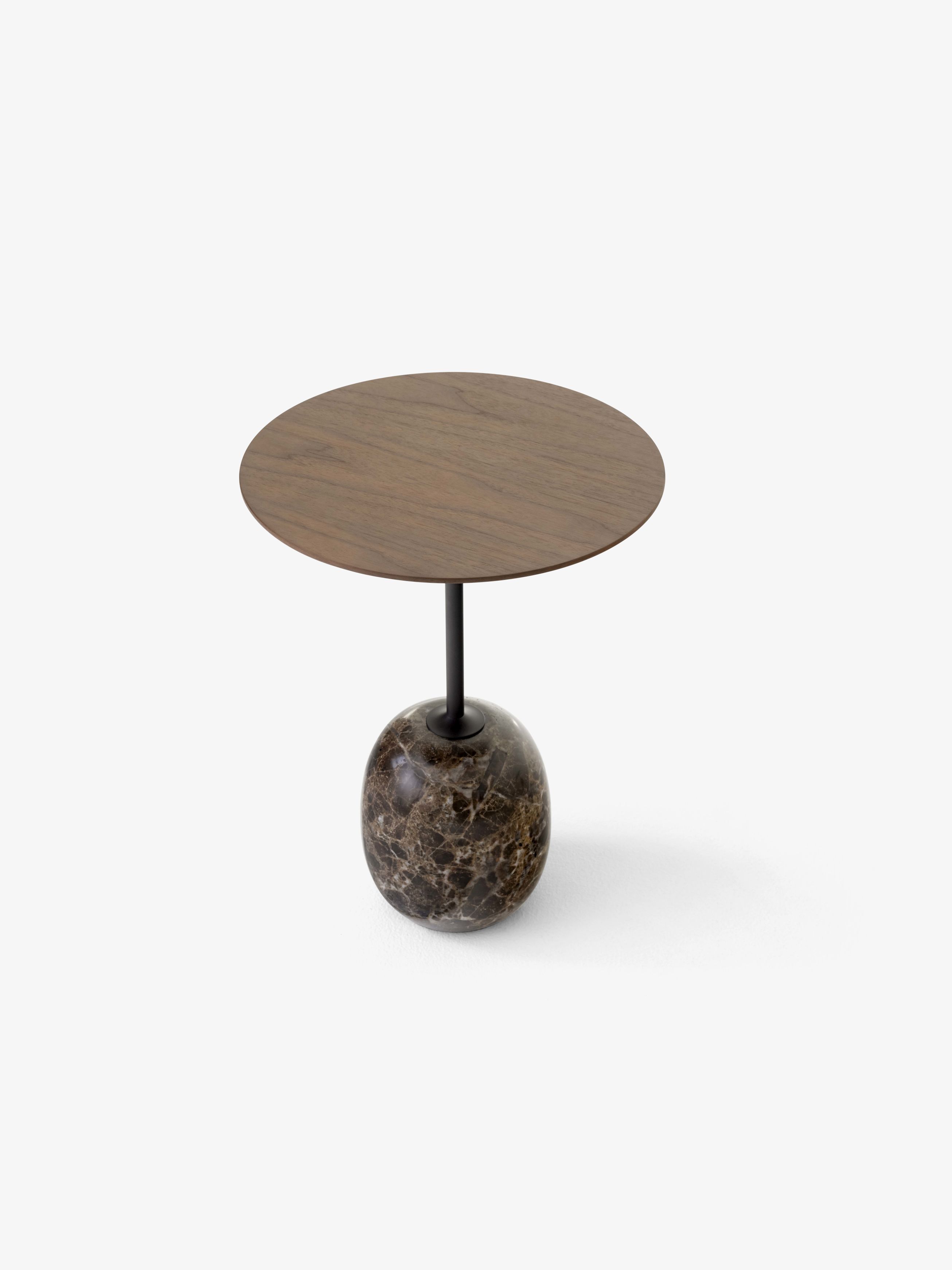 Lato LN8 / LN9 side table with Wooden top AndTradition Walnut - Marble Emparador