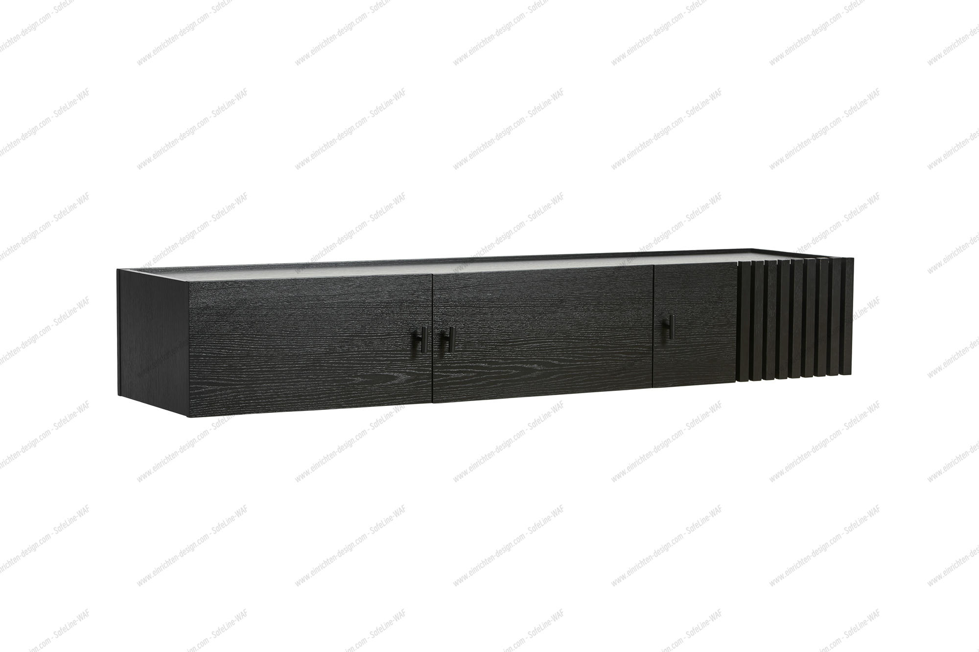 Array Low Sideboard Wall-Mounted Black Painted Oak Woud