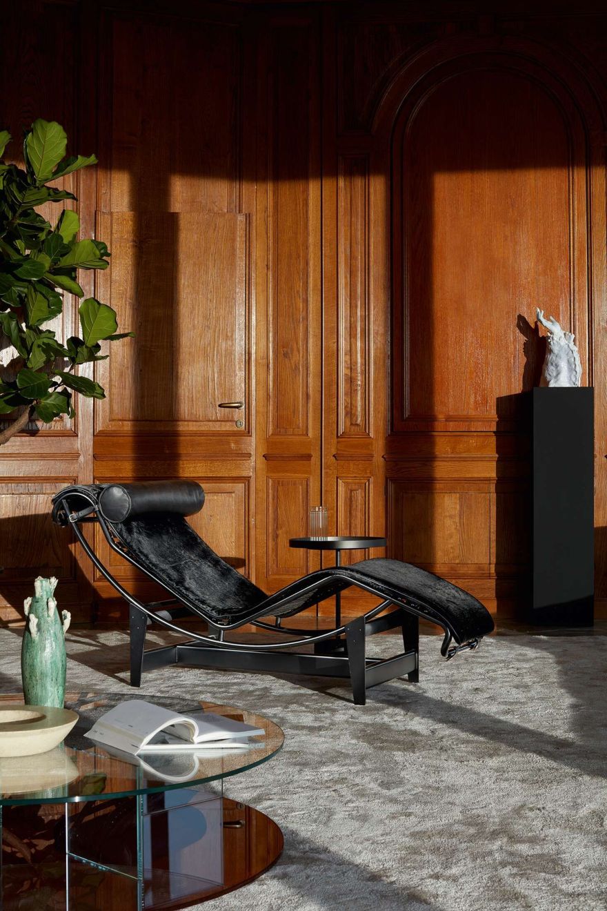 4 Chaise Longue à reglage continu Lounger Black Cassina 