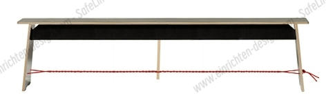 Langer Max bench 180 cm black rope red Nils Holger Moormann
