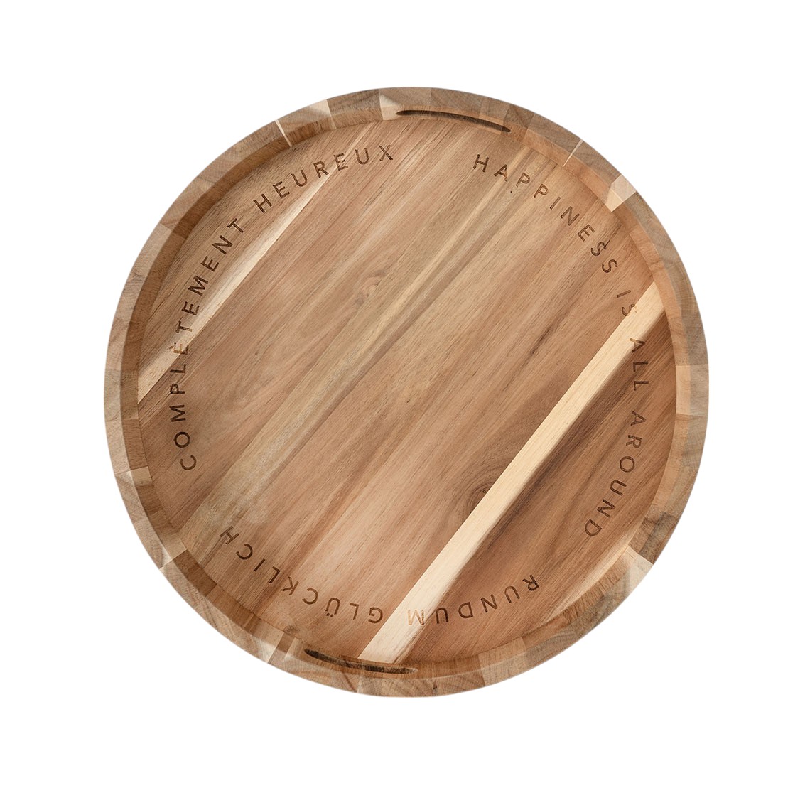 All-round happiness" wooden tray wheels