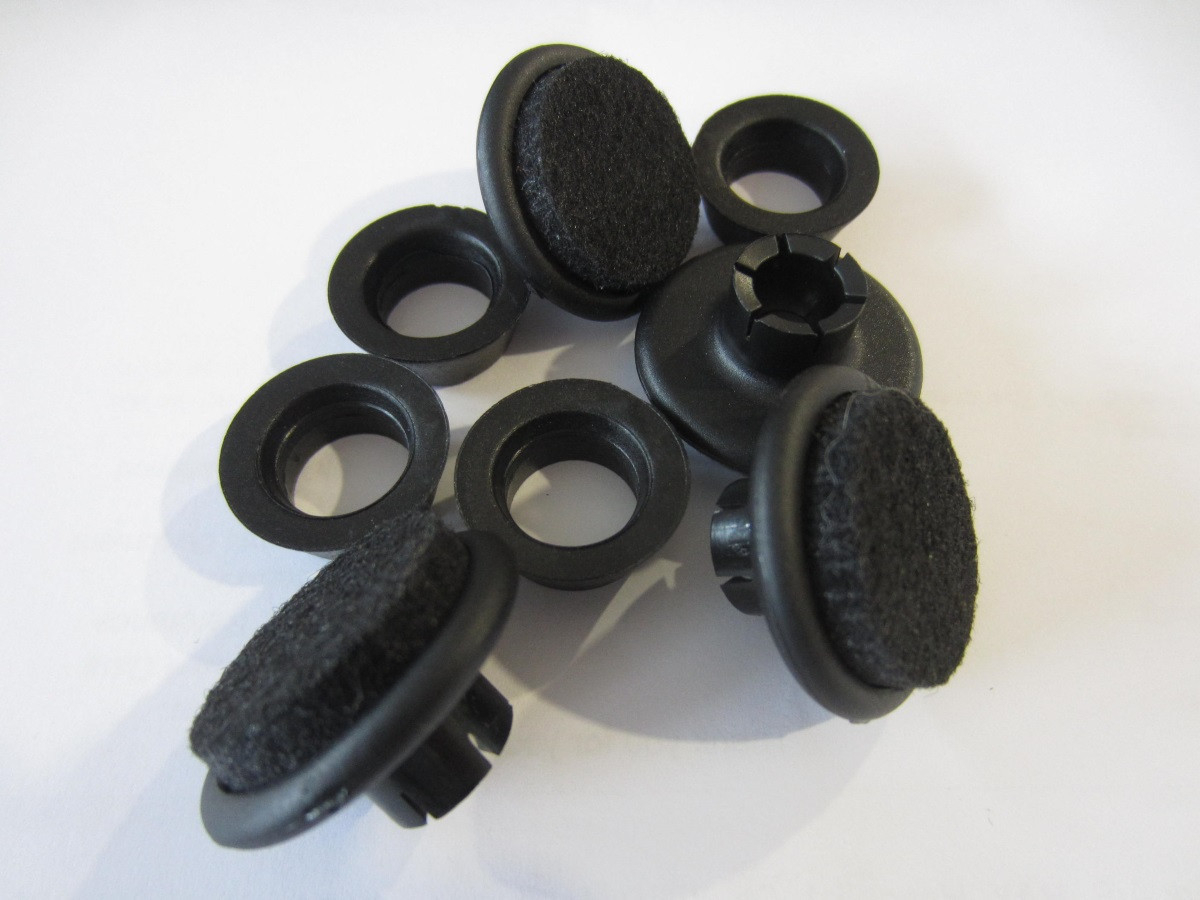 Felt slides set for Eames Plastic Chair DSR, DAR, DKR Vitra - black
