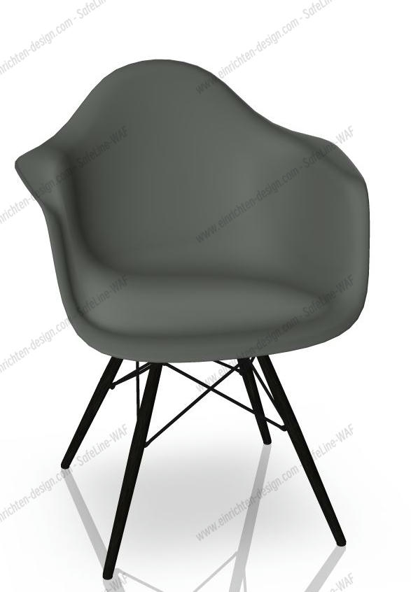 Eames Plastic Arm Chair DAW Chair Vitra Maple black - Granite grey