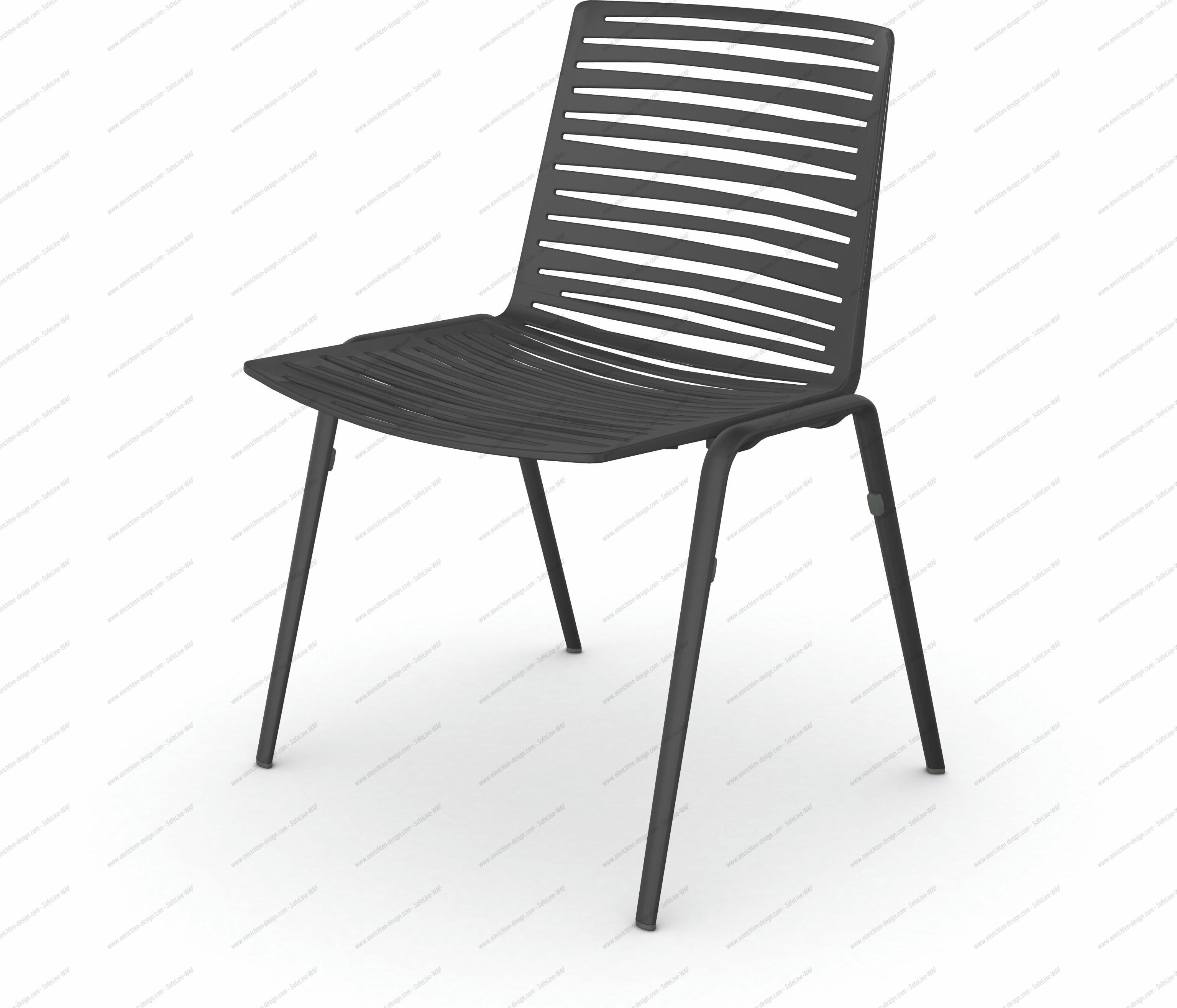 Zebra Outdoor Stuhl Fast in Anthrazit: Moderner Gartenstuhl mit Lattenmuster für Terrasse und Balkon.