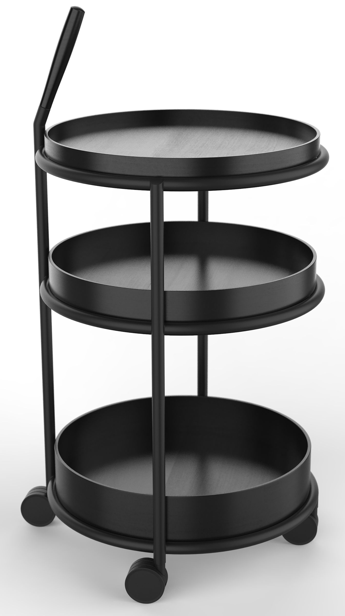 K6 Trolley Serving trolley Tecta oak black lacquered - steel tube black lacquered