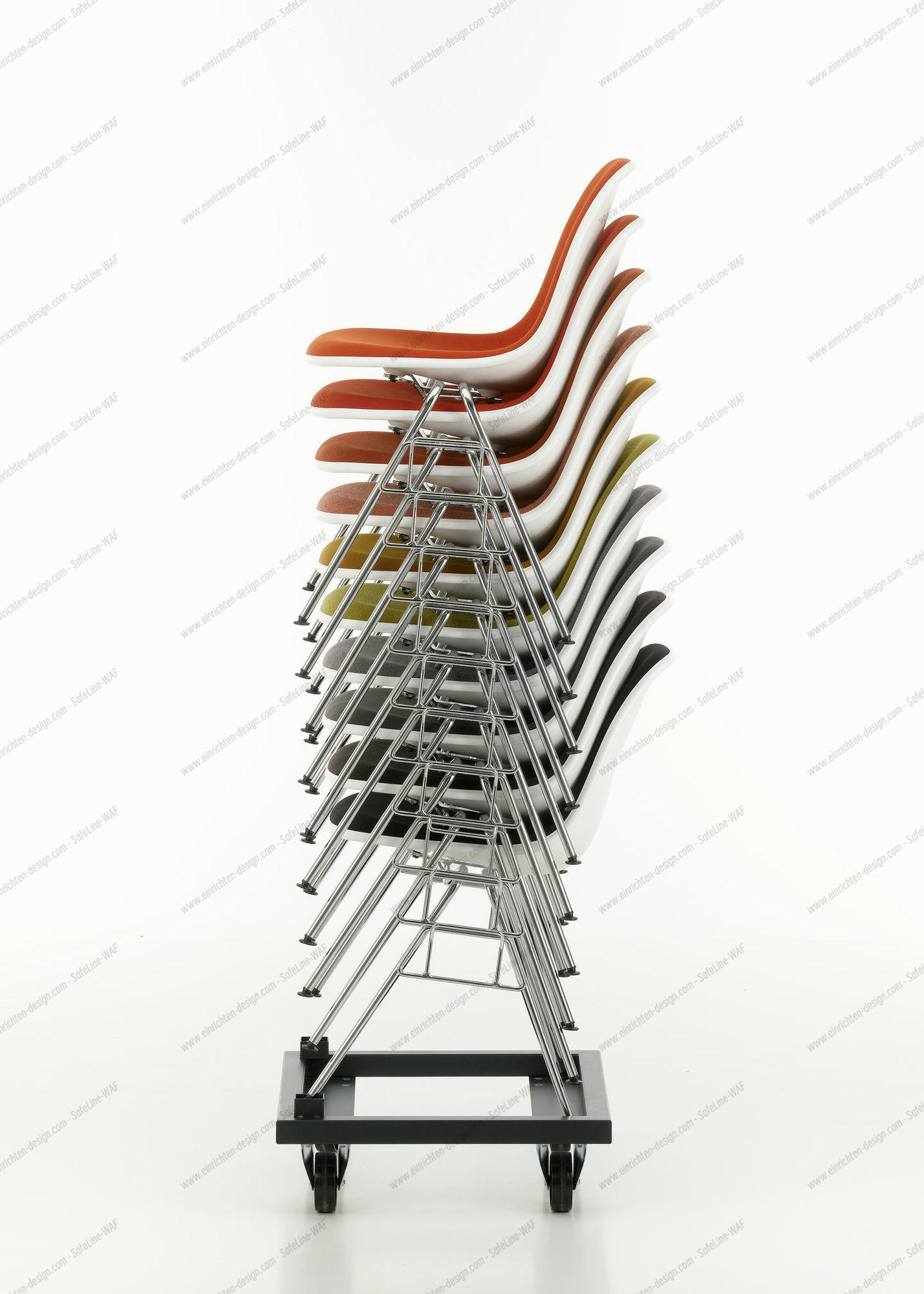 Eames Plastic Side Chair DSS chair with seat cushion Vitra