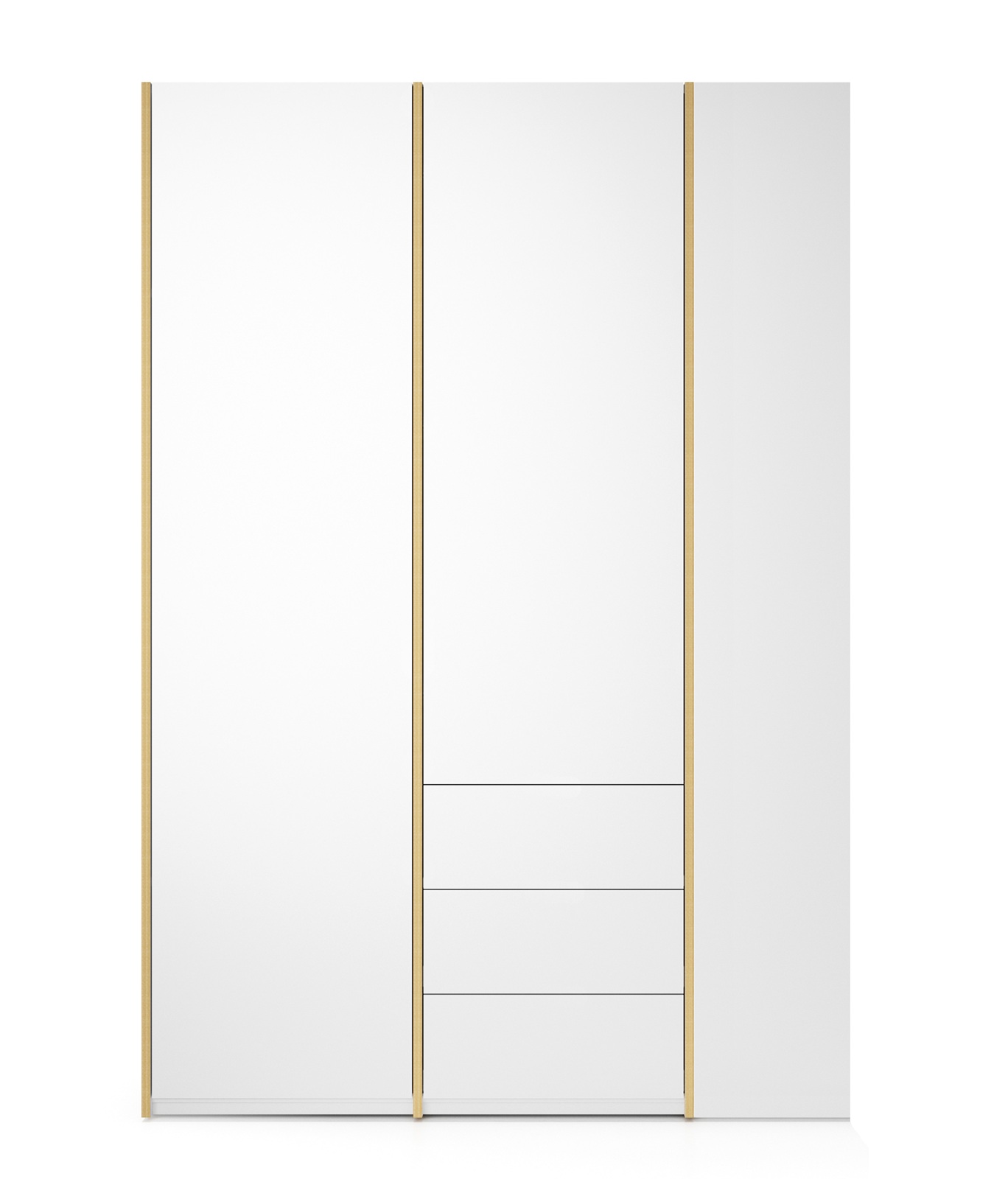 MODULAR PLUS wardrobe combination with add-on shelf on the right and 3 drawers Müller Möbelwerkstätten