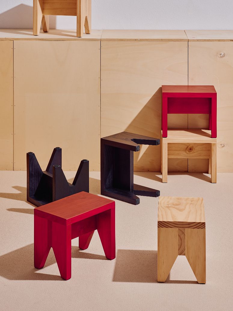 Manolito Stool Short Small Stool Hay
