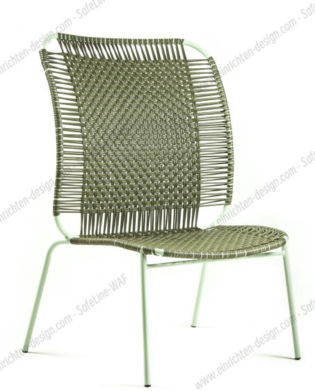 Cielo Lounge Chair High Lounge Chair High Outdoor ames Olive green - Pastel green