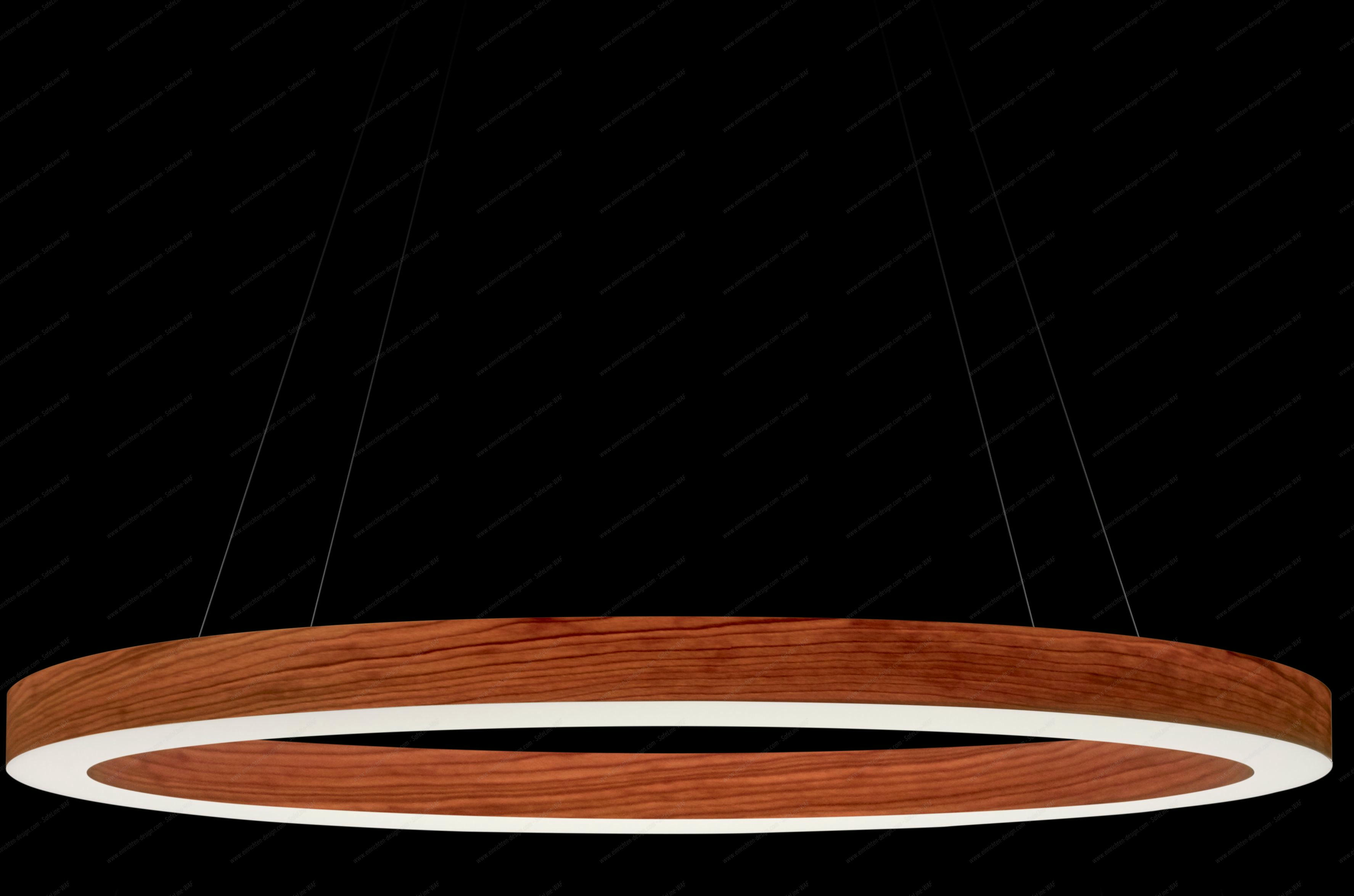 Oh!-Line Pendelleuchte von LZF Lamps: Runde Hängelampe aus Kirschholz mit LED-Beleuchtung.