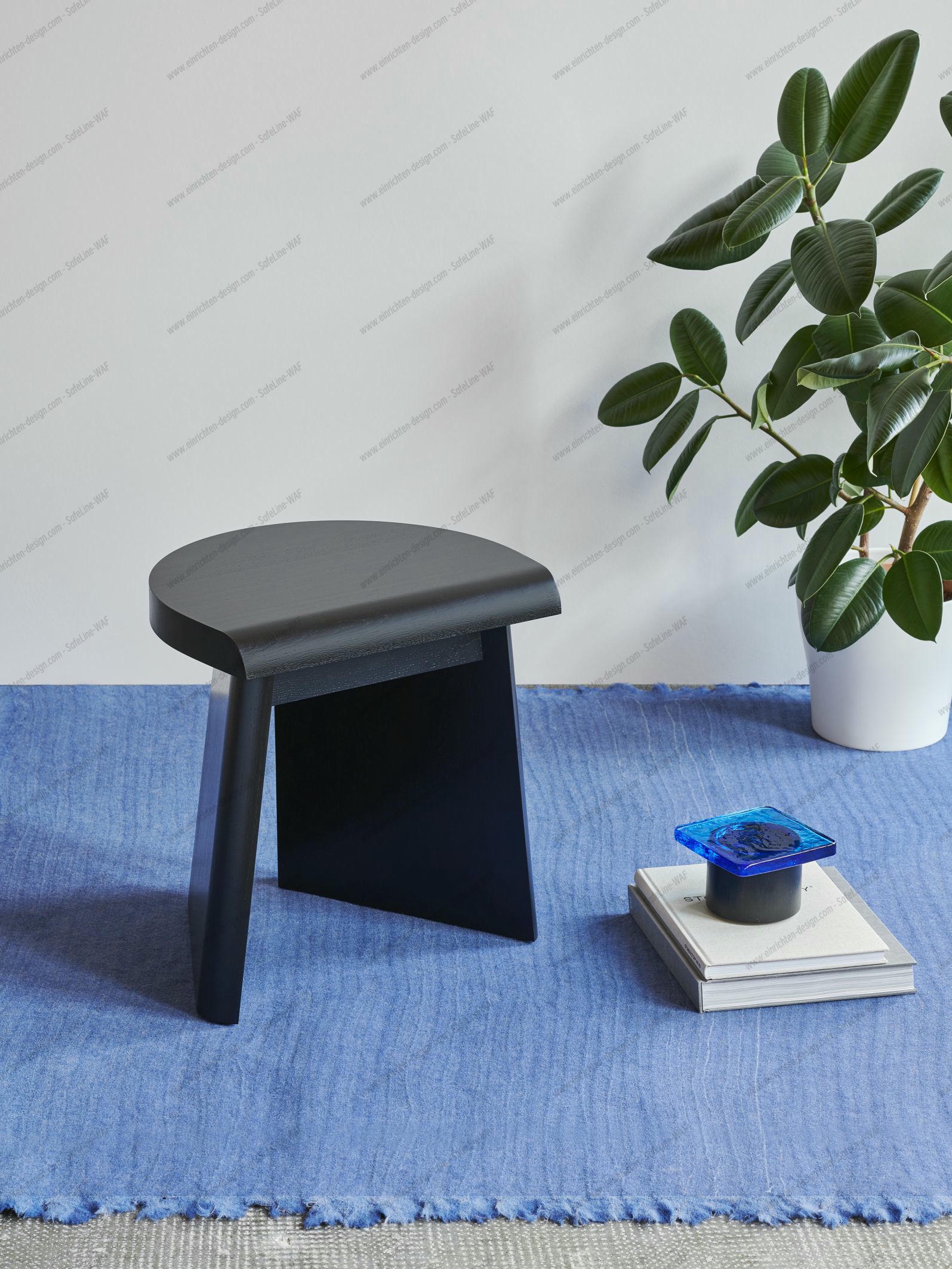 Portao stool Favius Oak stained black