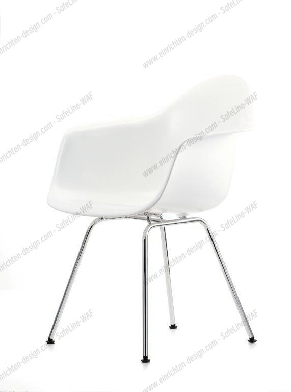 Eames Plastic Arm Chair DAX Chair Vitra Chrome - White