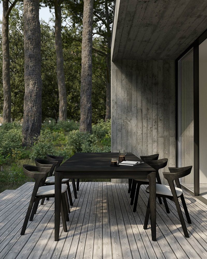 Bok Outdoor Dining Table Teak Black lacquered Ethnicraft