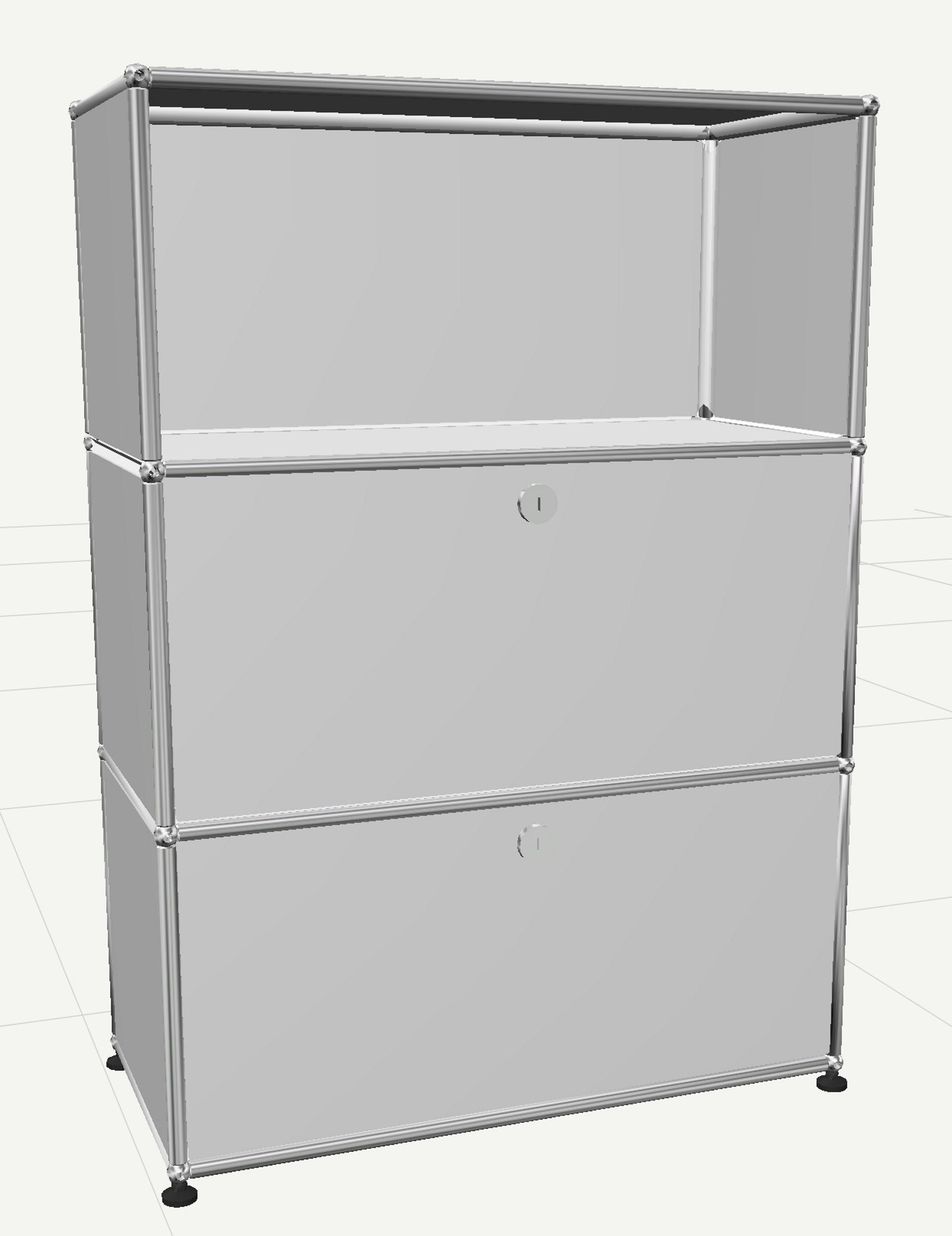 USM Haller Highboard mit 2 Klappen und 1 Fach offen-grün