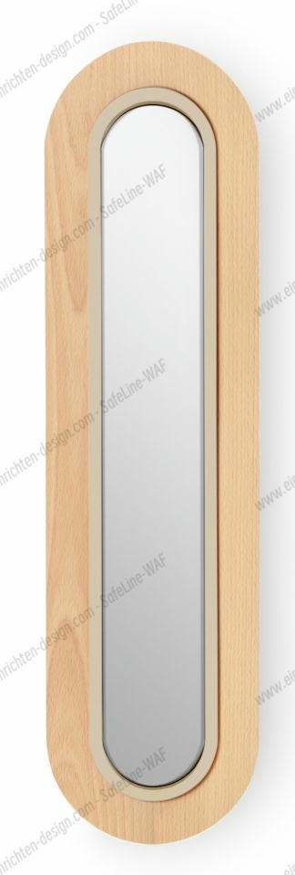 Lens LED wall lamp Superoval metal ring in ivory white Beech LZF Lamps