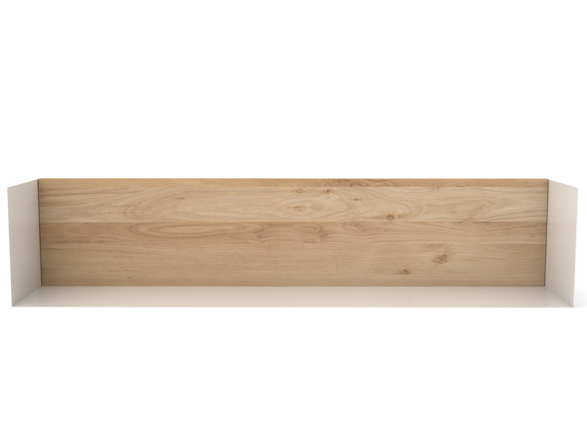 Ethnicraft U Shelf Regal in L, Eiche und Weiß, modernes Wandregal für Wohnzimmer und Büro.