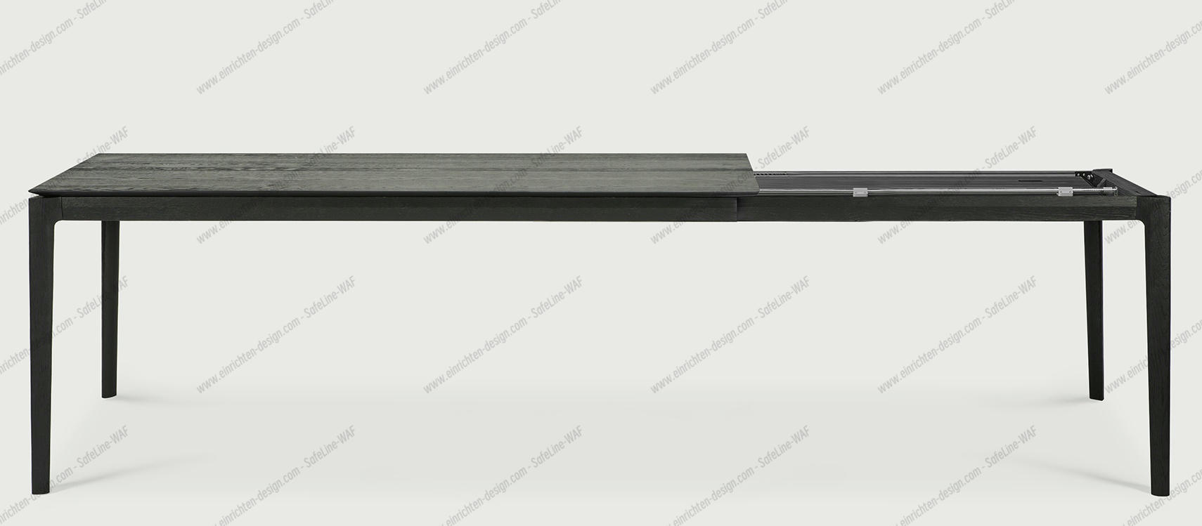 Bok extendable Table oak black - rectangular Ethnicraft