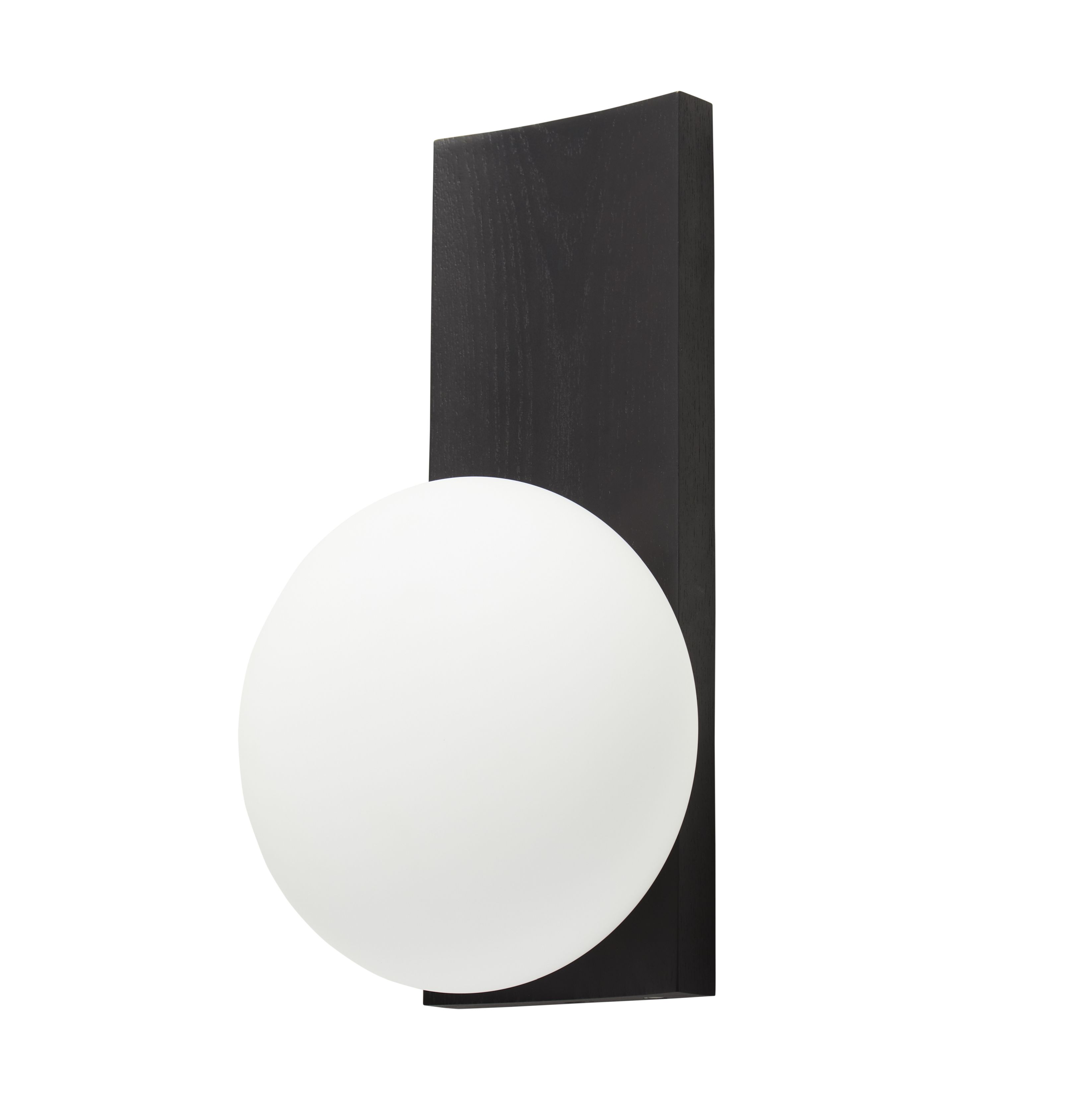 Dew Table and Wall Lamp Ash Black Lacquered Woud