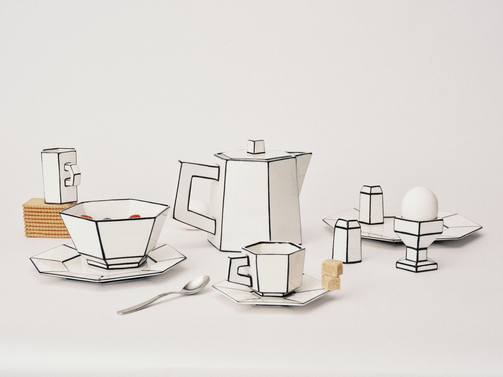Salt & Pepper Shaker Set White/Black Carte Blanche Serax