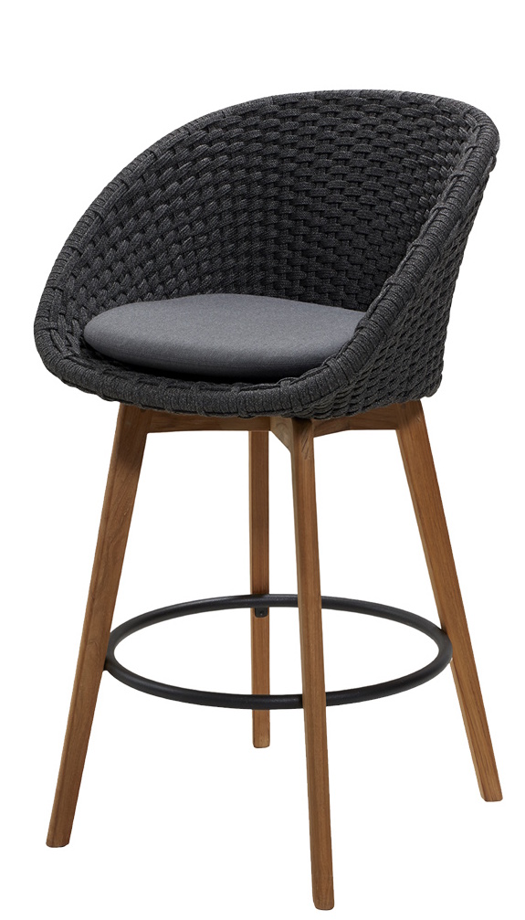 Peacock outdoor bar stool including cushion grey Cane-Line
