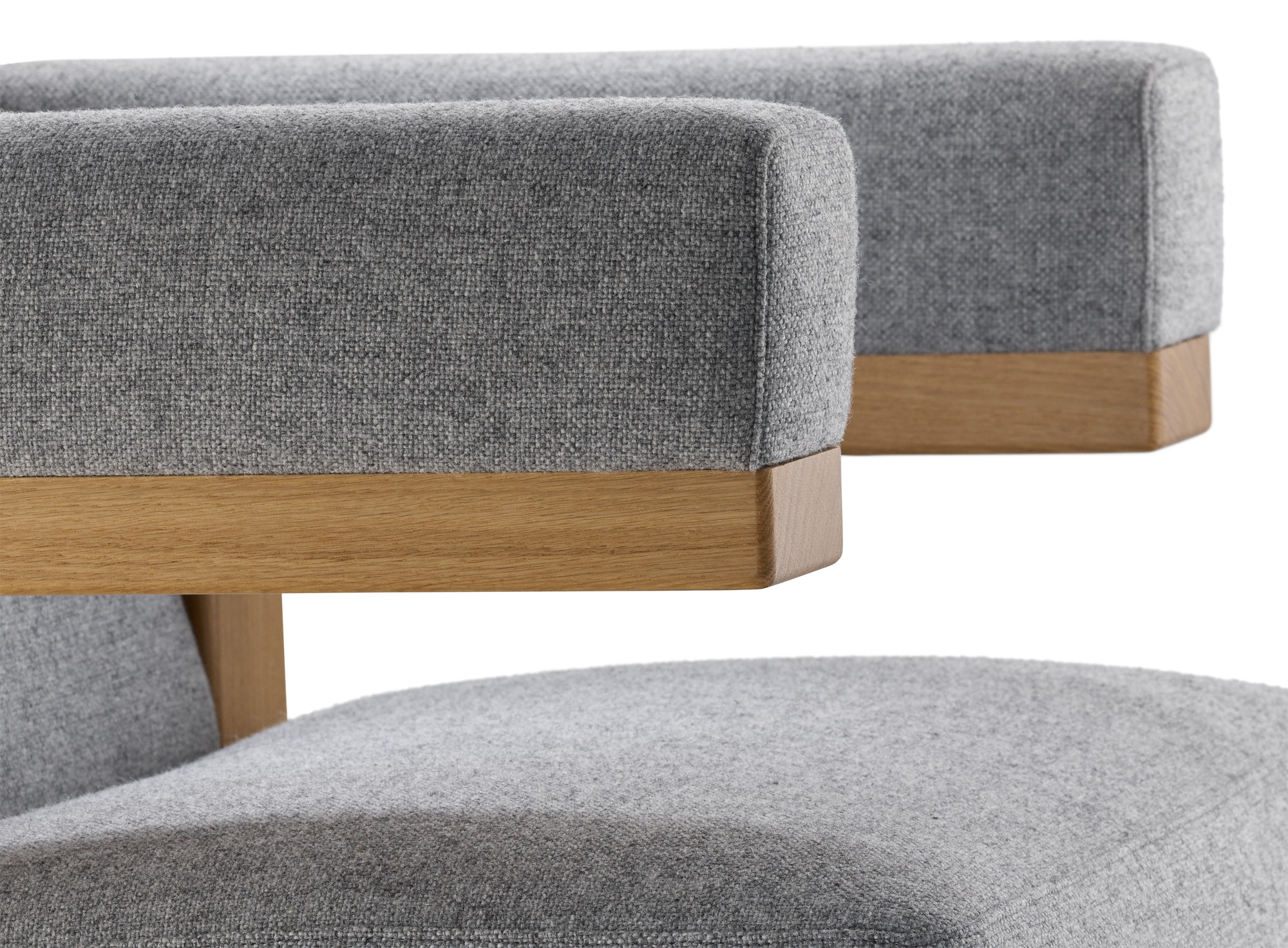 Gropius F51 Armchair Bauhaus Reedition Tecta Hallingdal 130 Grey / solid oak frame
