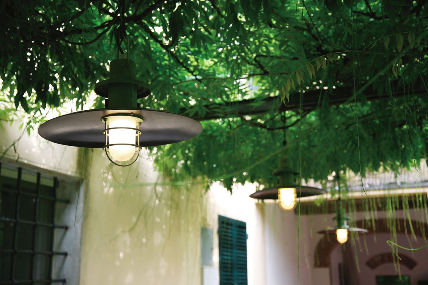 Polo Outdoor Suspension lamp Ø48cm white Martinelli Luce
