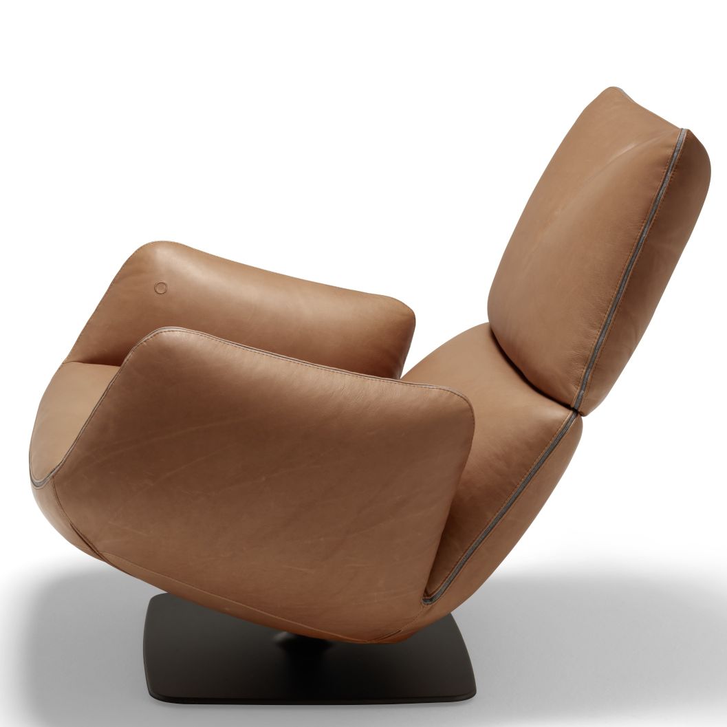 Jalis Lounge Swivel Armchair with Tilt Mechanism / Plate Foot Cor