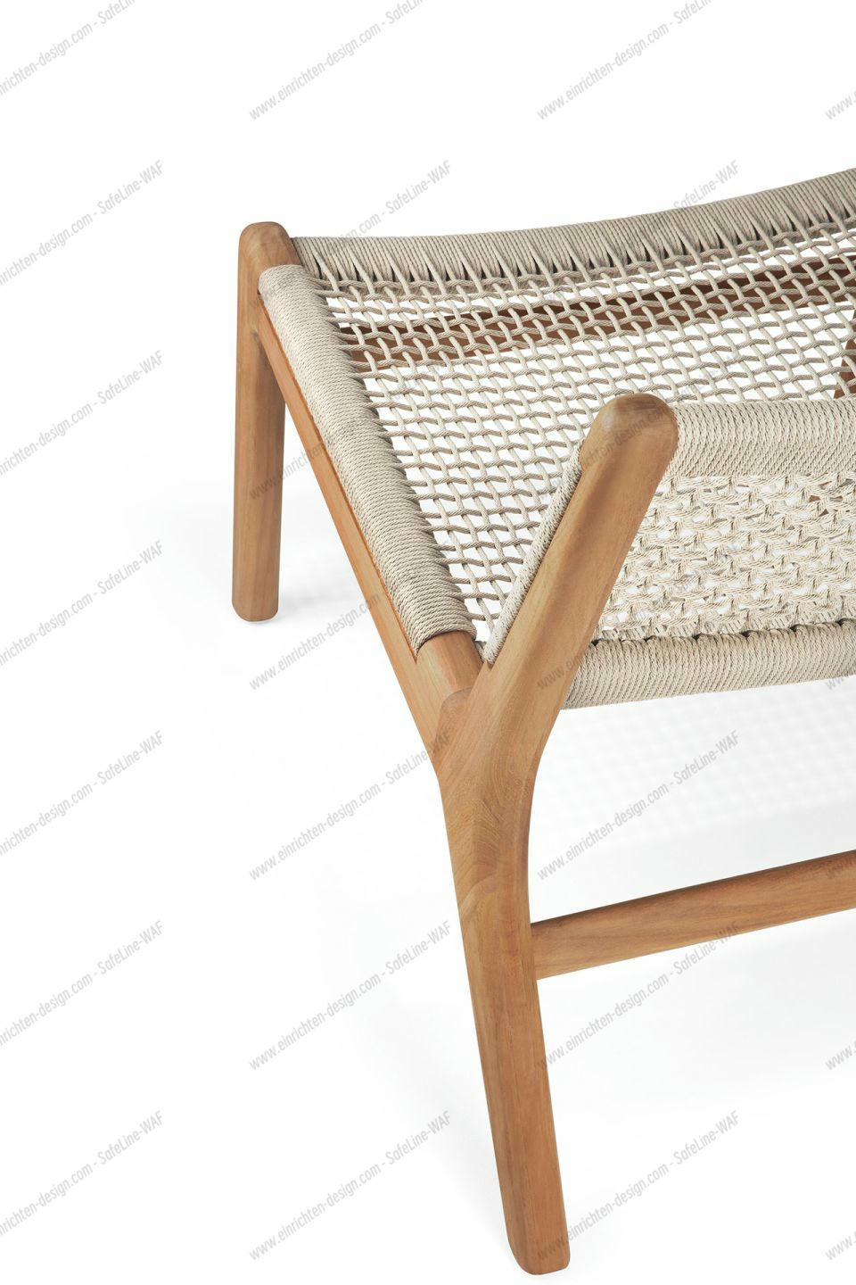Jack Woven Lounge Chair Outdoor Teak Cord Beige Ethnicraft