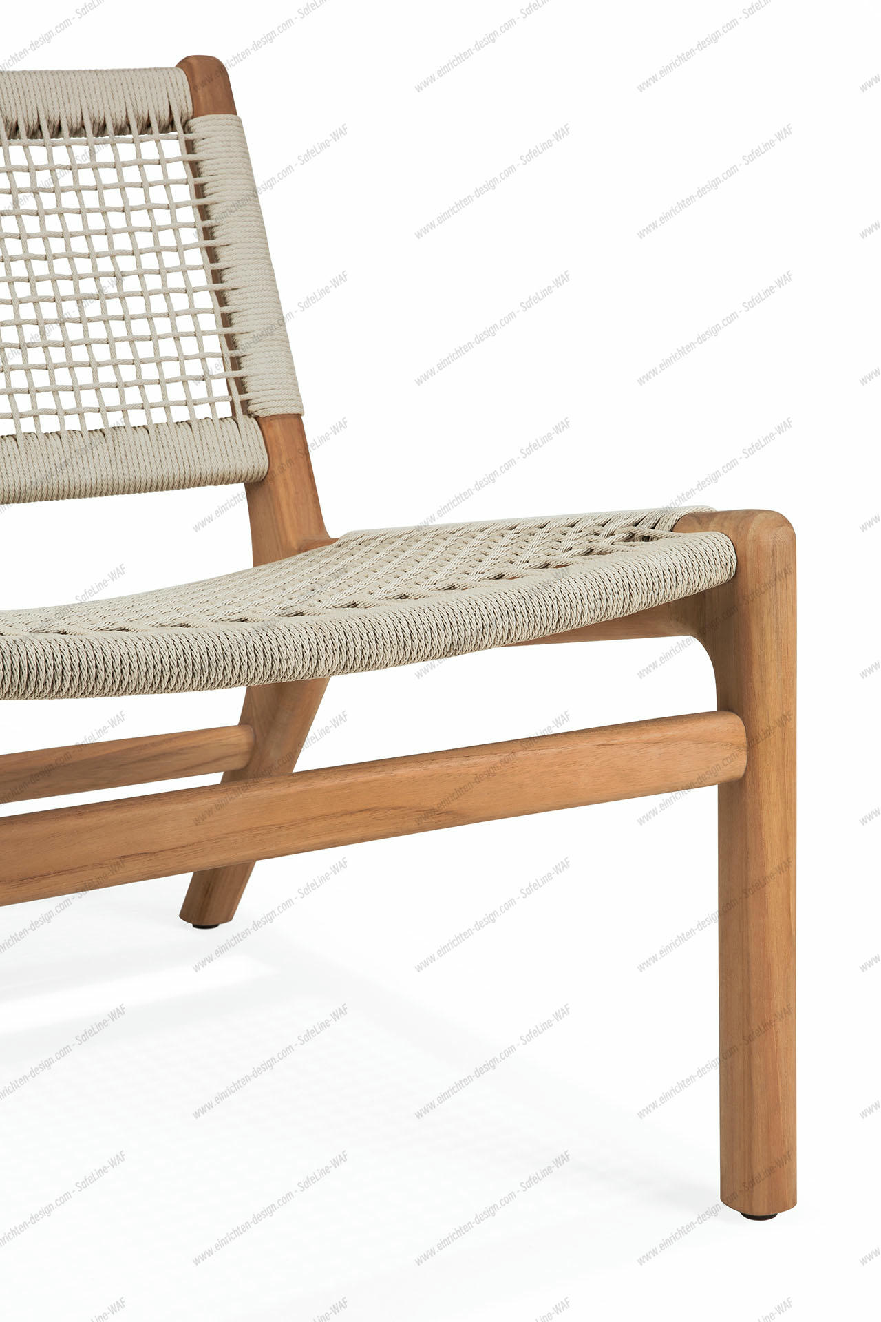 Jack Woven Lounge Chair Outdoor Teak Cord Beige Ethnicraft