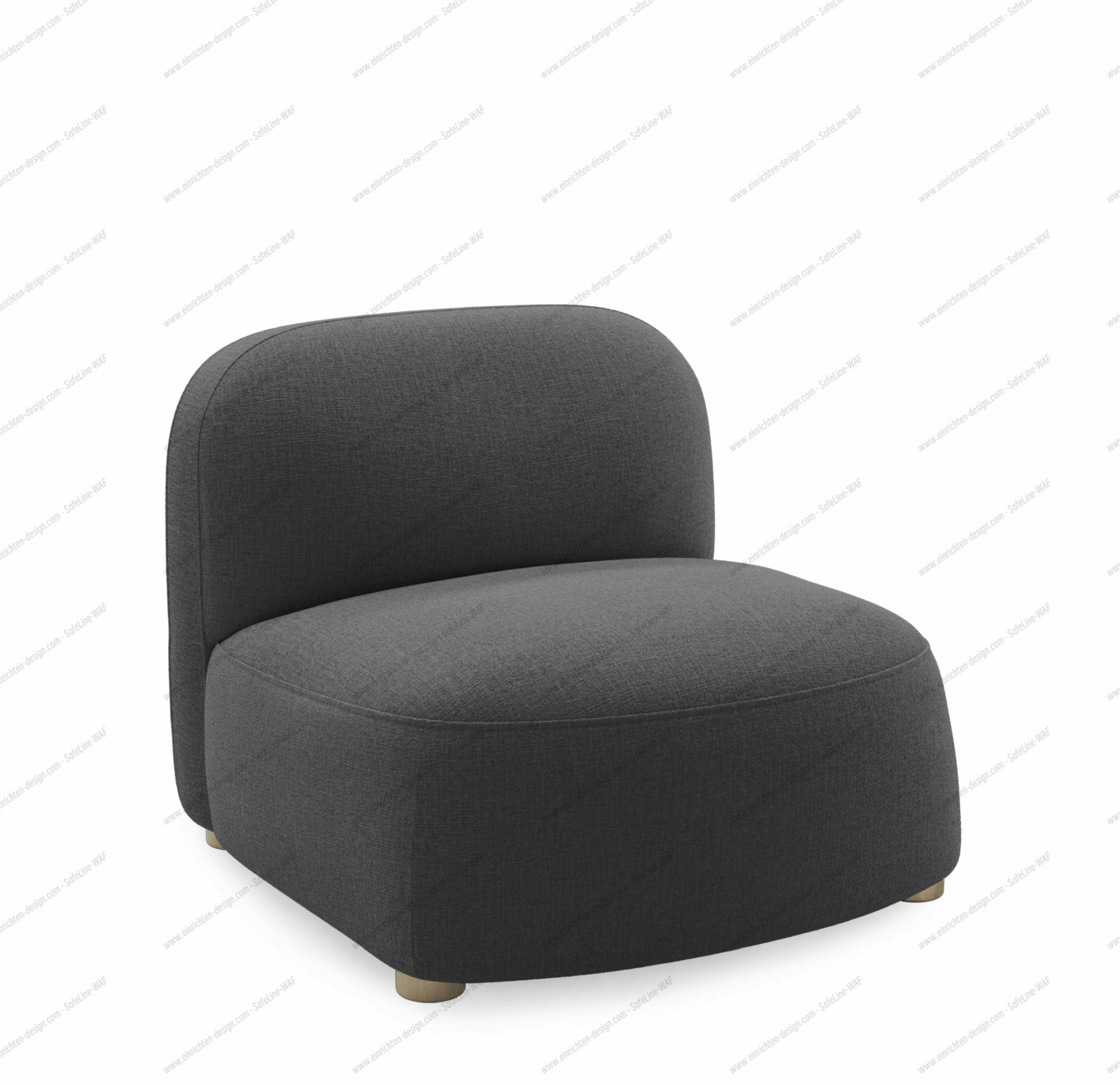 Gem Loungesessel von Northern in Dunkelgrau: Moderner Sessel mit Stoffbezug für Wohnzimmer und Lounge.