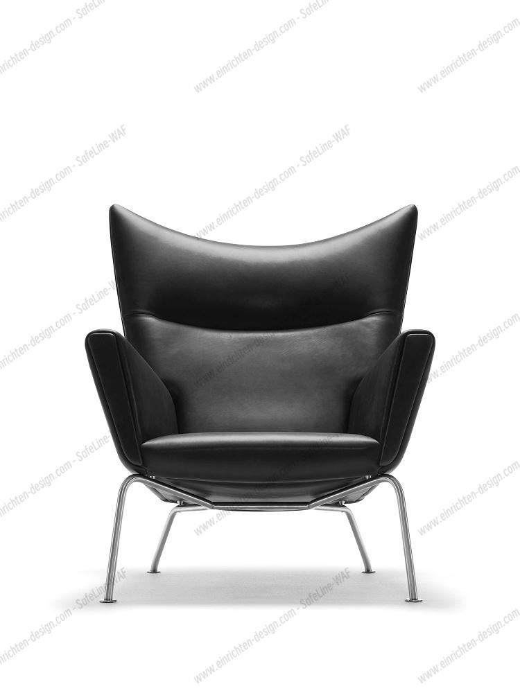 CH445 Wing chair armchair Carl Hansen & Søn Leather Thor 301