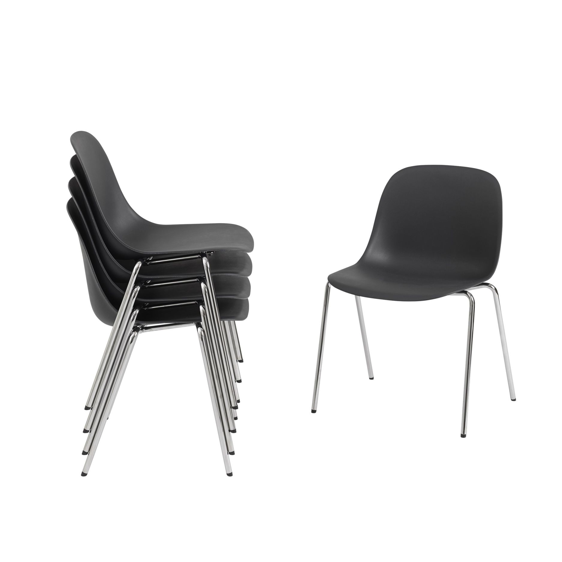 Fiber Chair A-Base Stuhl Muuto-Schwarz | black | MUUTO 59011