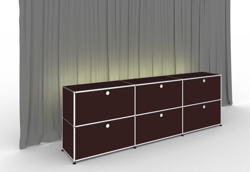 E illuminated Sideboard 6 folding doors brown USM Haller