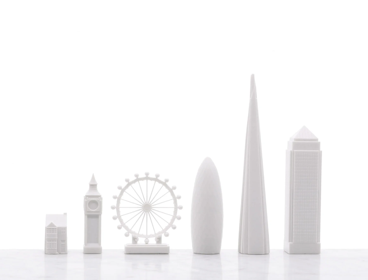 Special Edition Acrylic London vs New York Chess set with marble board Skyline Chess SINGLE PIECE